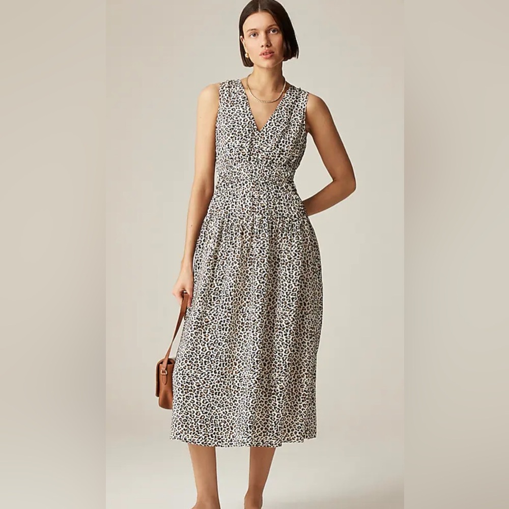 JCrew Hyacinth dress in leopard crepe de chine M NWT